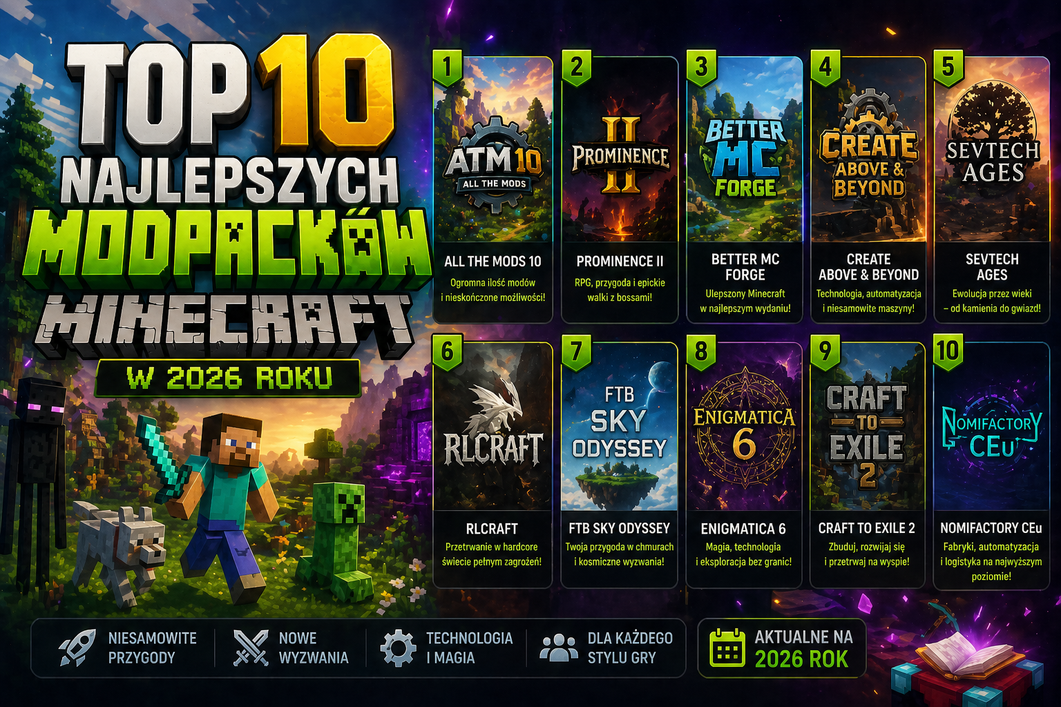 TOP 10 najlepszych modpacków Minecraft w 2026 roku