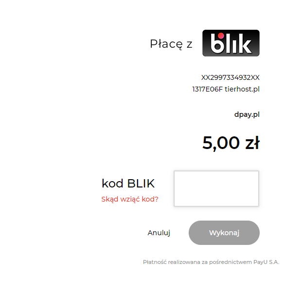 Płatność BLIK