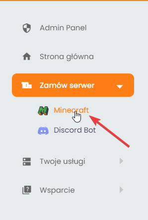 Wybór serwera Minecraft